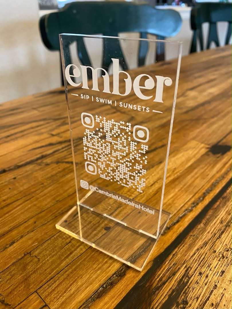 Large Premium Custom Acrylic QR Stand